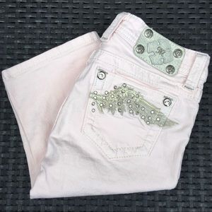 Miss Me Bermuda Girls Pink Jean Shorts Size 14